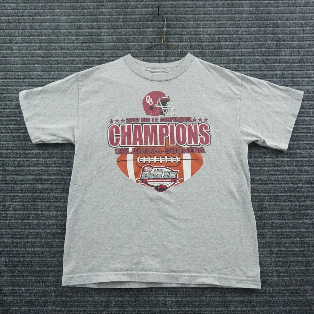 Tri-Lake Inc‎ Oklahoma Sooners T-Shirt Youth XL Gray 2007 Big 12 Champions